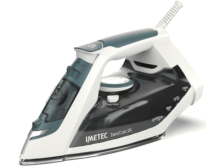 FERRO A VAPORE IMETEC ZEROCALC Z1 2500, Potenza massima 2200 W, Colpo di vapore 120 g/min, Vapore continuo fino a 25 Serbatorio acqua 250 ml, Sistema anticalcare integrato, Piastra in Acciaio inox