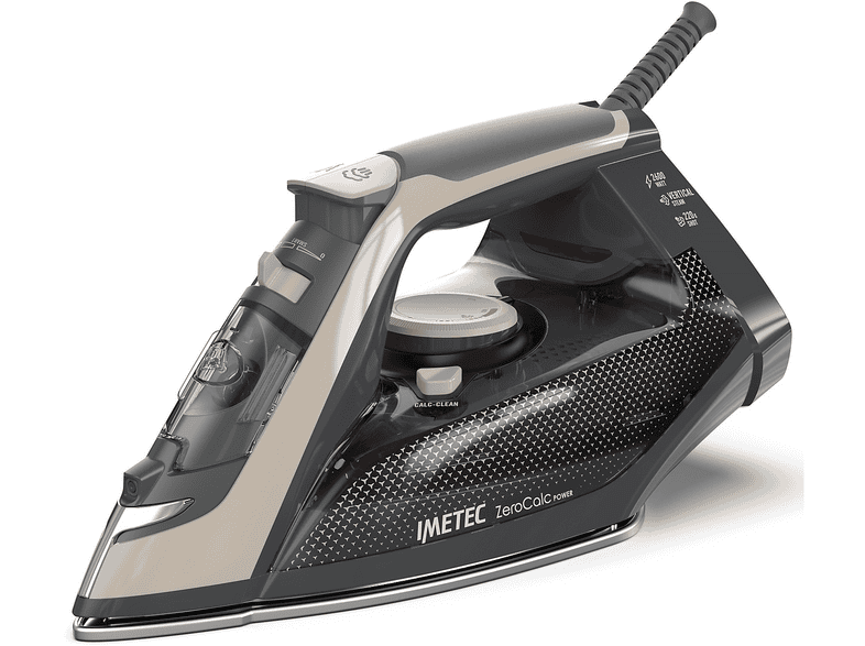 FERRO A VAPORE IMETEC ZEROCALC POWER, Potenza massima 2600 W, Colpo di vapore 220 g/min, Vapore continuo fino a 35 Serbatorio acqua 250 ml, Sistema anticalcare integrato, Piastra in Acciaio inossidabile