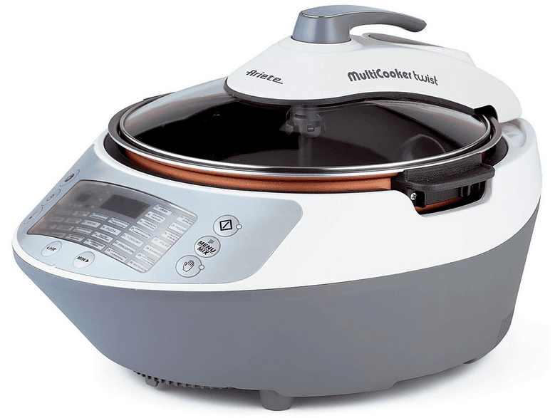 ARIETE MULTICOOKER TWIST MULTICOOKER, 1900 W, capacità ciotola 5 l, BIANCO-METAL