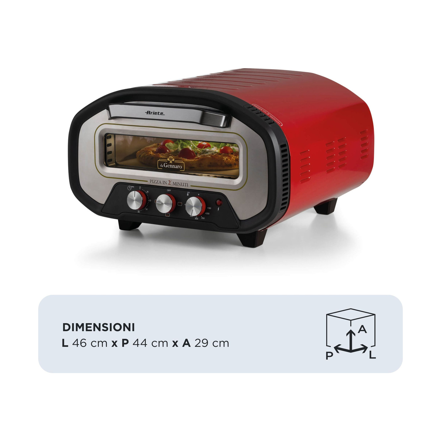FORNETTO ELETTRICO ARIETE FORNO PIZZA DA GENNARO, Assorbimento max 2200 W