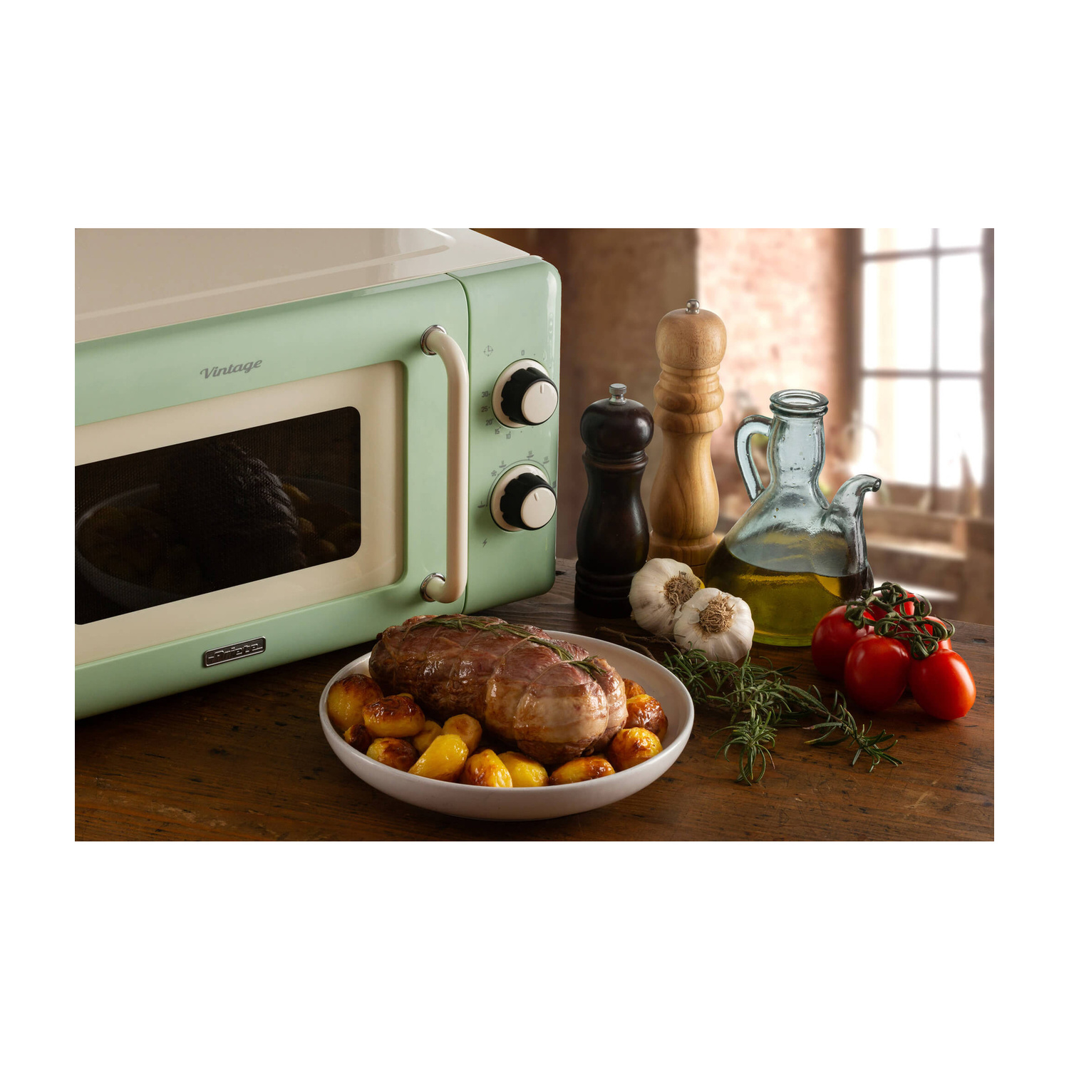 MICROONDE ARIETE FORNO MW VINTAGE 20 LT, capacità 20 l, potenza microonde max 800 W, 6 livelli di potenza, Verde