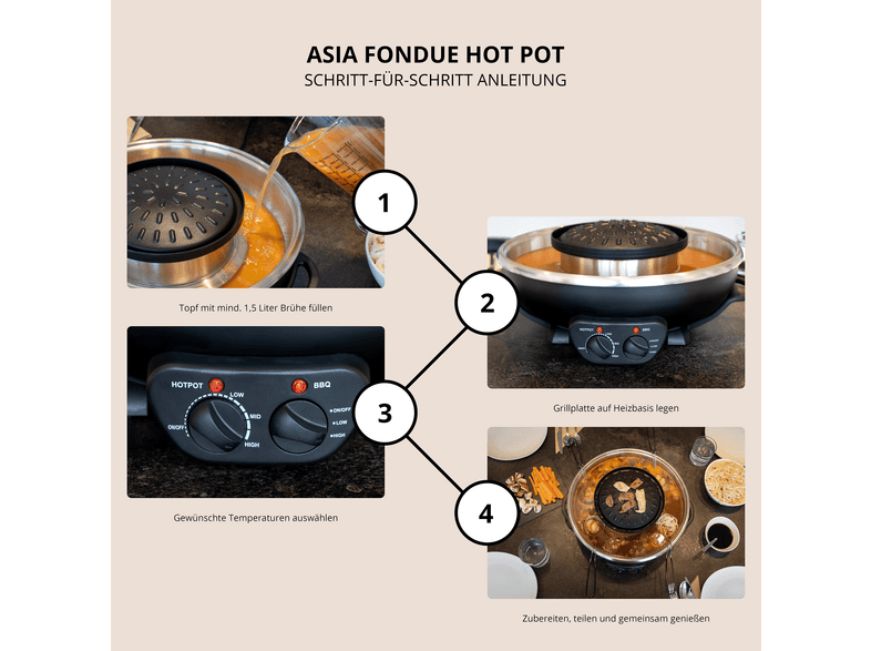 Unold 48745 Asia Fondue Hot Pot 5 l — Foto 3 von 5