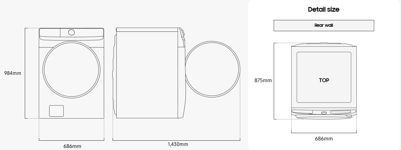 SAMSUNG WF20DG8650BWU3 Waschmaschine (20 kg, 951 U/Min., A, Frontlader)