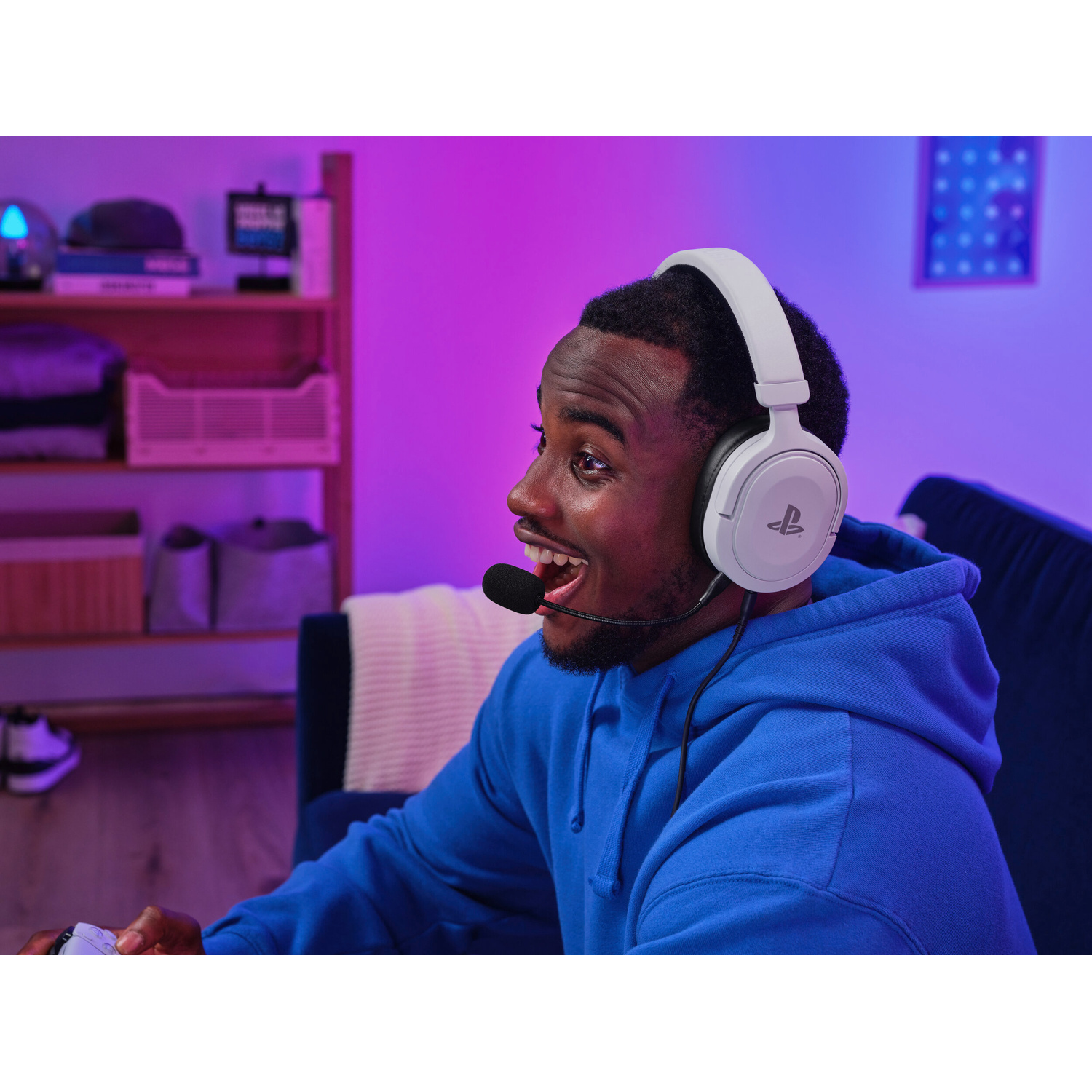 TRUST GXT498W FORTA HEADSET PS5 CUFFIE, White/Black