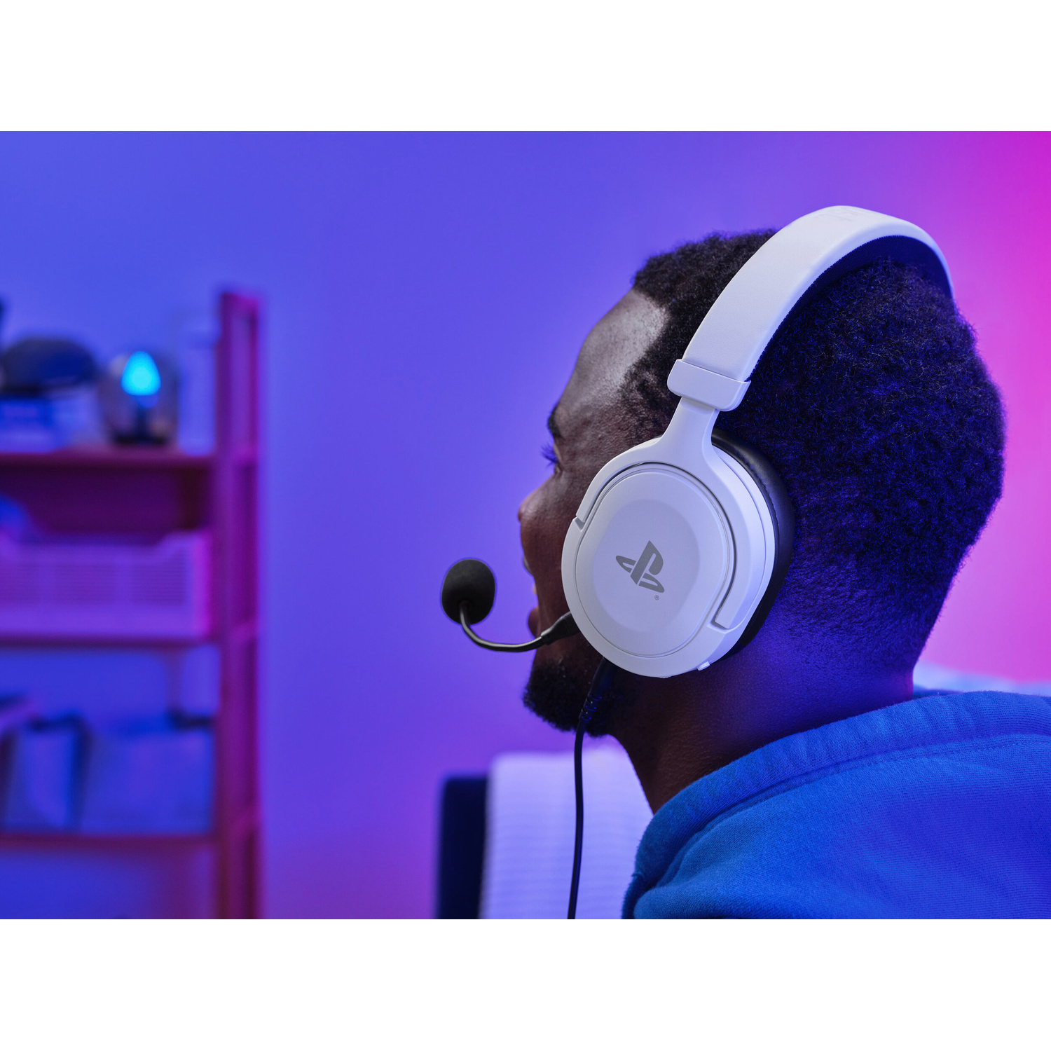 TRUST GXT498W FORTA HEADSET PS5 CUFFIE, White/Black