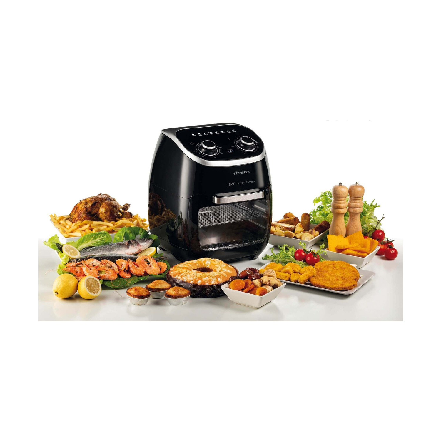 ARIETE FRIGGITRICE AD ARIA FRIGGITRICE AD ARIA, capacità 11 l, Max potenza 2000 W, NERO