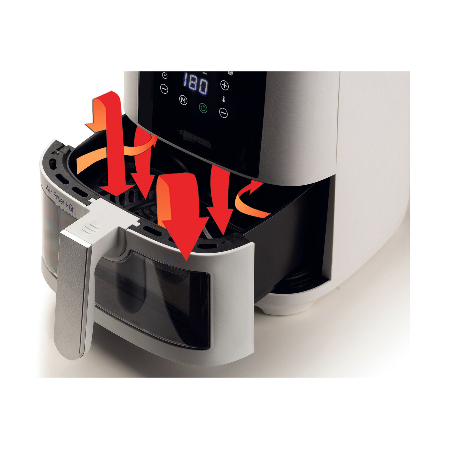 ARIETE AIR FRYER 6 L FRIGGITRICE AD ARIA, capacità 6 l, Max potenza 1300 W, Bianco