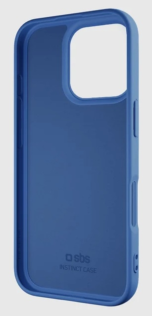 Niebieskie etui SBS Instinct do smartfona, pokazywane od wewnątrz na szarym tle.
