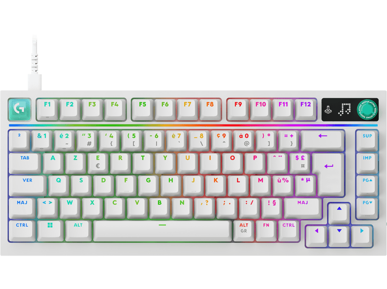 Logitech G316 X 75 Gaming Toetsenbord Wit Azerty