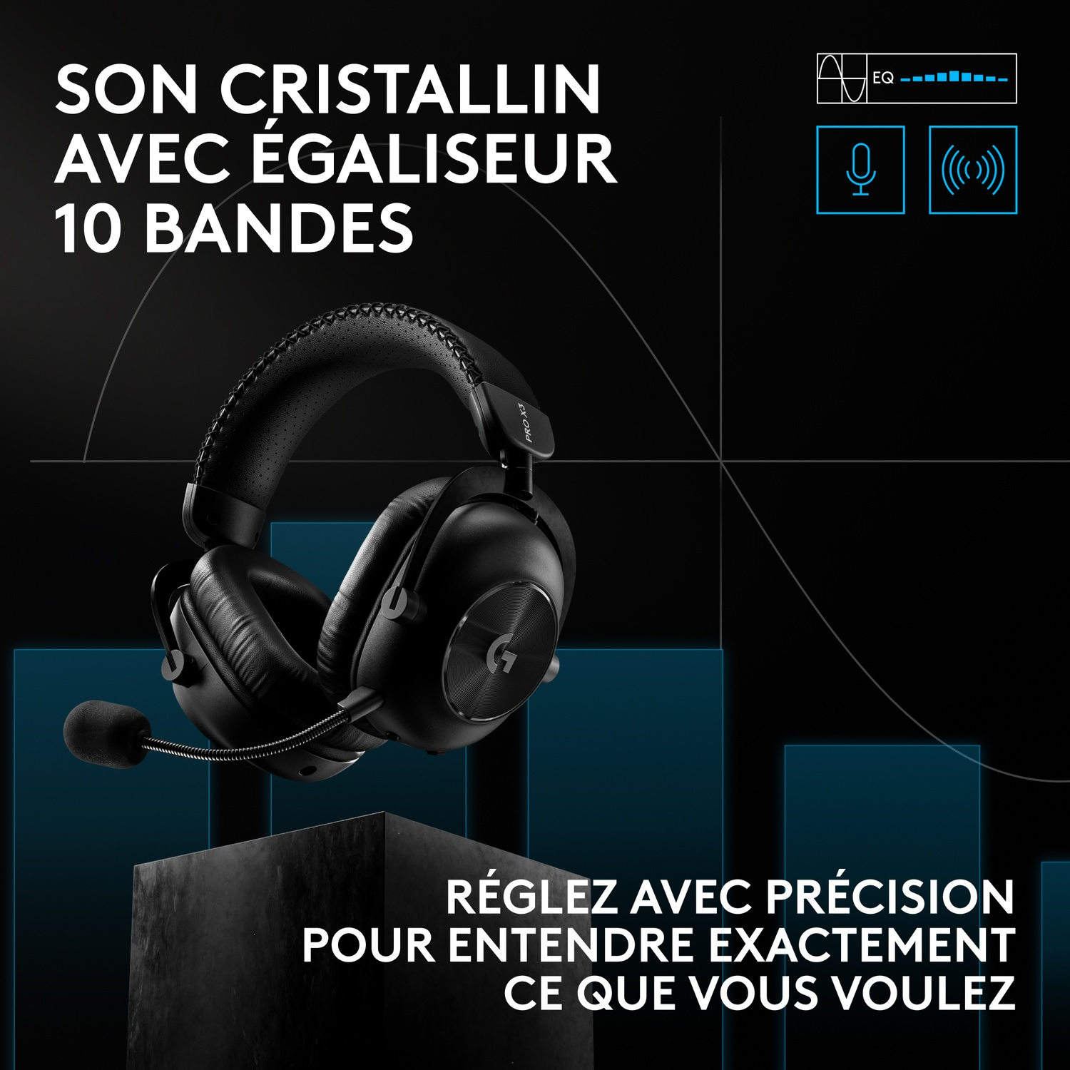 LOGITECH G PRO X3 LIGHTSPEED Over-ear Casque gaming Noir