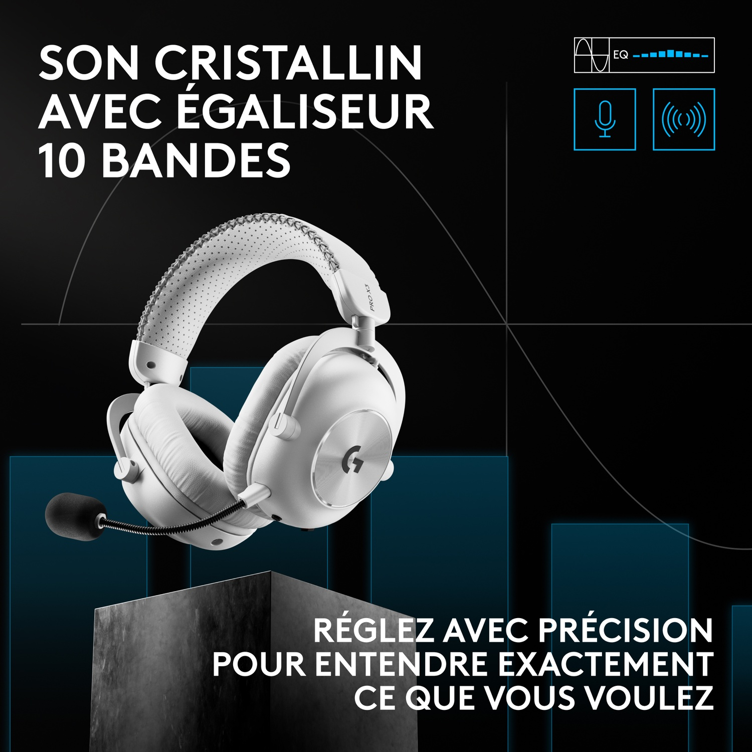 LOGITECH G PRO X3 LIGHTSPEED Over-ear Casque gaming Blanc