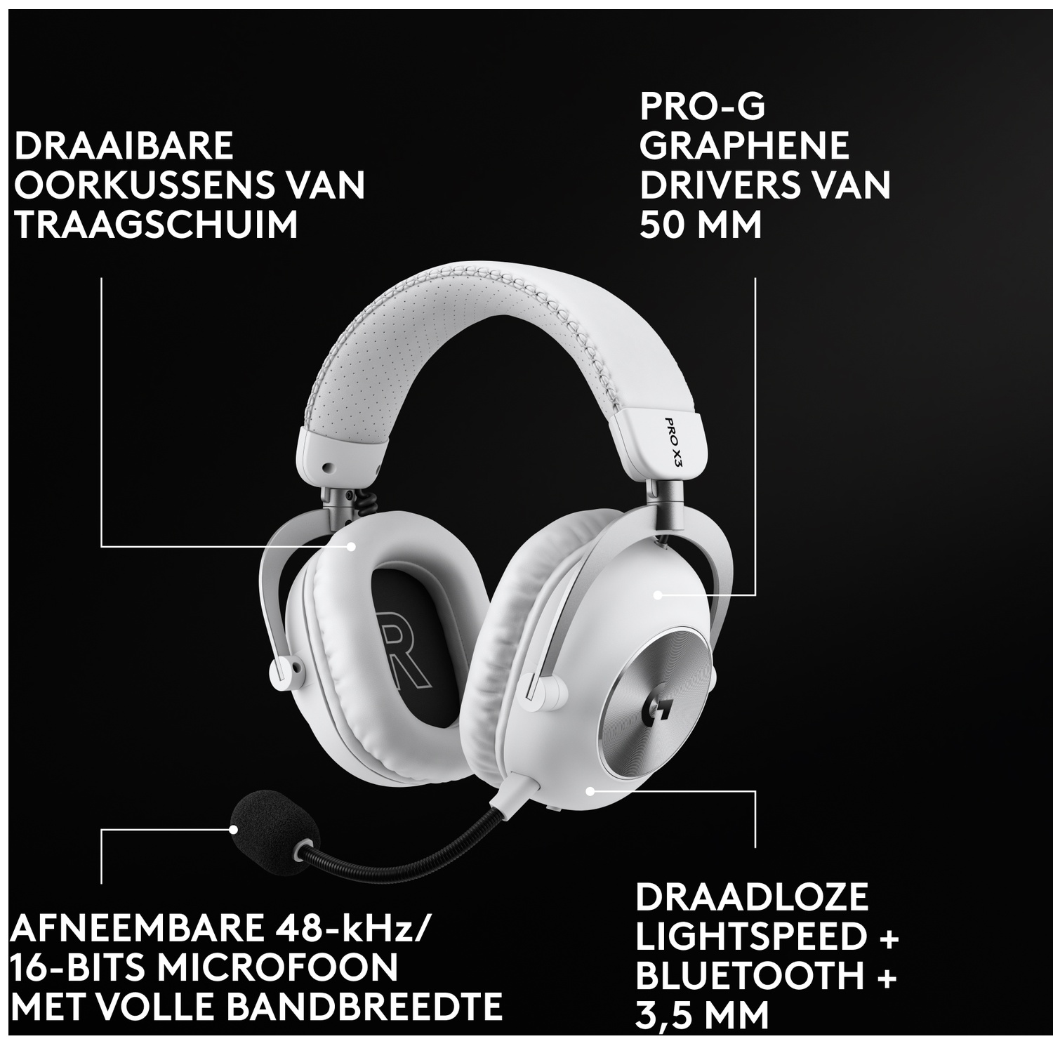 LOGITECH G PRO X3 LIGHTSPEED Wireless Gaming Headset Wit Over-ear Gaming-headset Wit