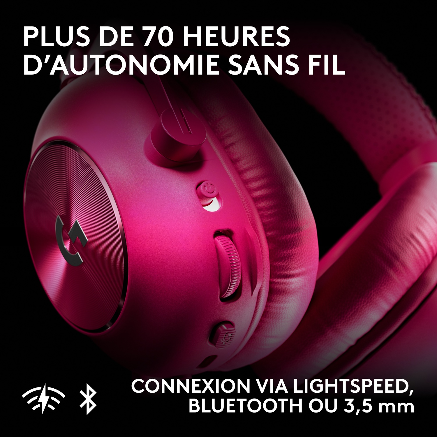 LOGITECH G PRO X3 LIGHTSPEED Over-ear Casque gaming Magenta