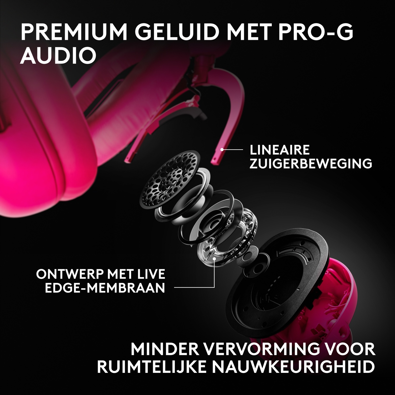 LOGITECH G PRO X3 LIGHTSPEED Wireless Gaming Headset Magenta Over-ear Gaming-headset Magenta