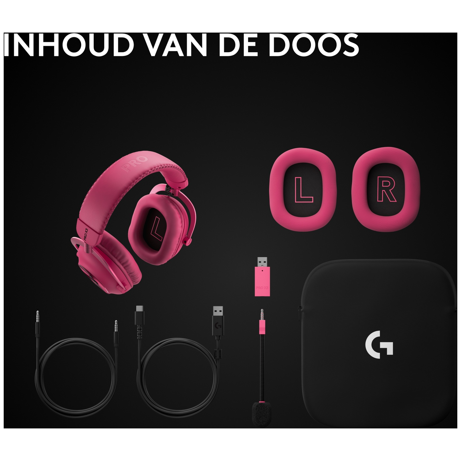 LOGITECH G PRO X3 LIGHTSPEED Wireless Gaming Headset Magenta Over-ear Gaming-headset Magenta