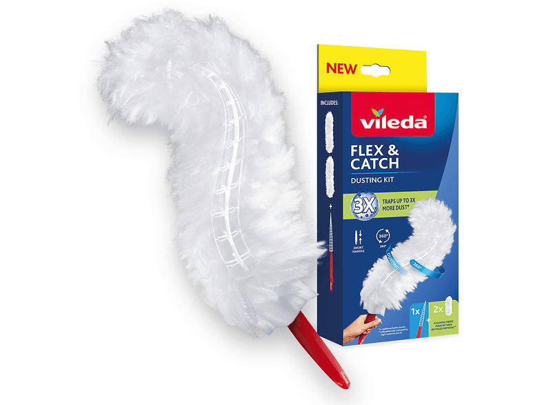 Vileda 765701 Flex & Catch Staubwedel mit kurzem Griff