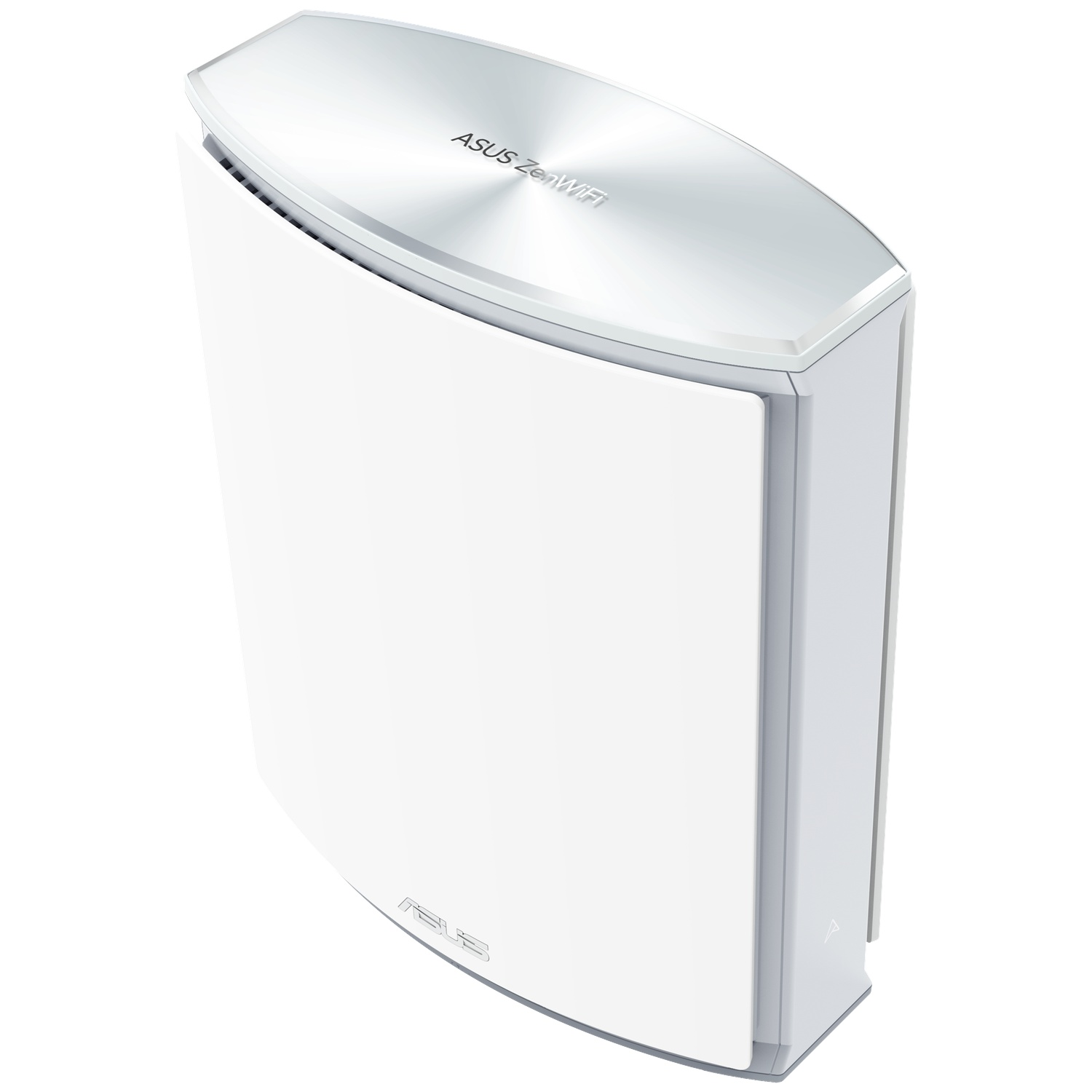 A white ASUS ZenWiFi router viewed from above on a clean white background.