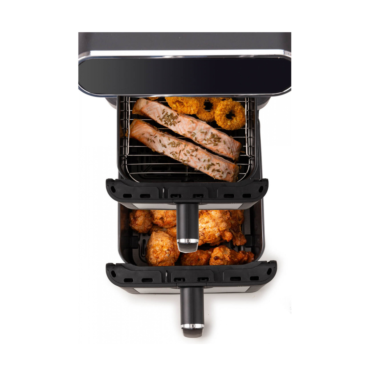 ARIETE AIRFRYER DOPPIA VERTICALE FRIGGITRICE AD ARIA, Max potenza 2460 W, 6 programmi, da 60 °C a 200 °C, NERO