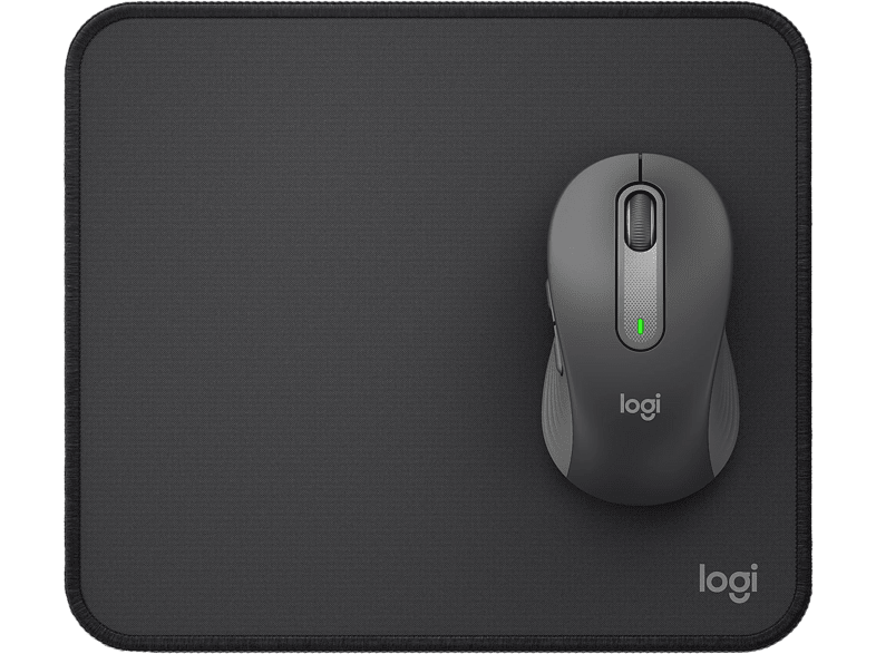Ratón inalámbrico - Logitech Signature M650 + Alfombrilla, Clics silenciosos, Botones personalizables, Bluetooth-USB, PC-Mac, Pilas 2 años, Negro