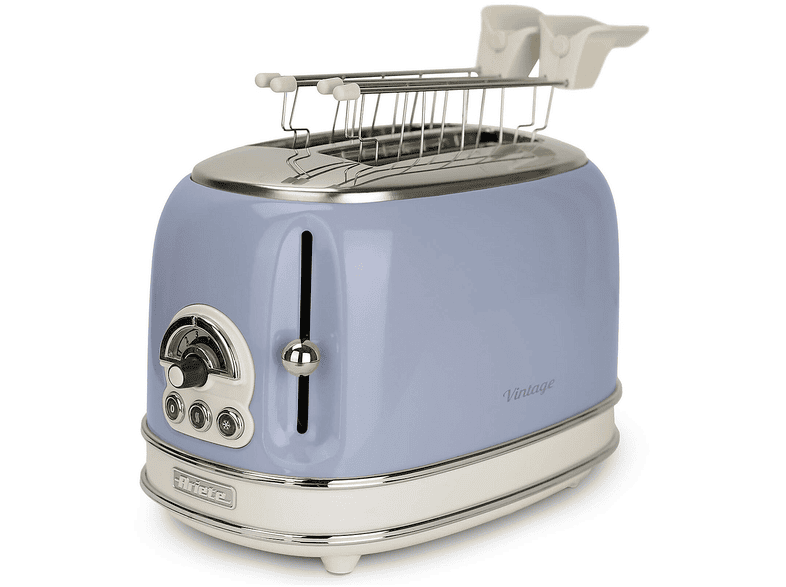 Tostapane ARIETE TOSTAPANE VINTAGE CELESTE, Potenza 810 W, Numero di fessure per tostare 2, Livelli tostatura 6 , Sistema sollevamento, Funzione scongelamento, Raccoglitore briciole, AZZURRO