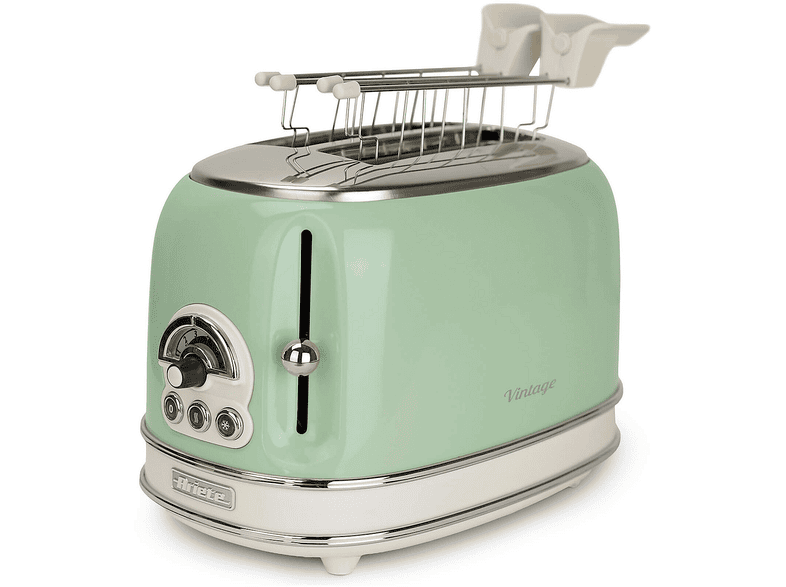 Tostapane ARIETE TOSTAPANE VINTAGE VERDE, Potenza 800 W, Numero di fessure per tostare 2, Livelli tostatura 6 , Sistema sollevamento, Funzione scongelamento, Raccoglitore briciole, VERDE