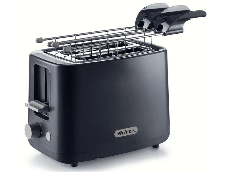 Tostapane ARIETE TOASTER, Potenza 760 W, Numero di fessure per tostare 2, Livelli tostatura 7 , Sistema sollevamento, Raccoglitore briciole, NERO