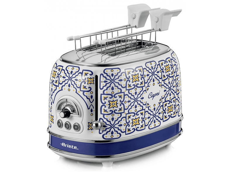 Tostapane ARIETE TOSTAPANE 2 FETTE CAPRI, Potenza 810 W, Numero di fessure per tostare 2, Livelli tostatura 6 , Sistema sollevamento, Funzione scongelamento, Raccoglitore briciole, MULTICOLORE