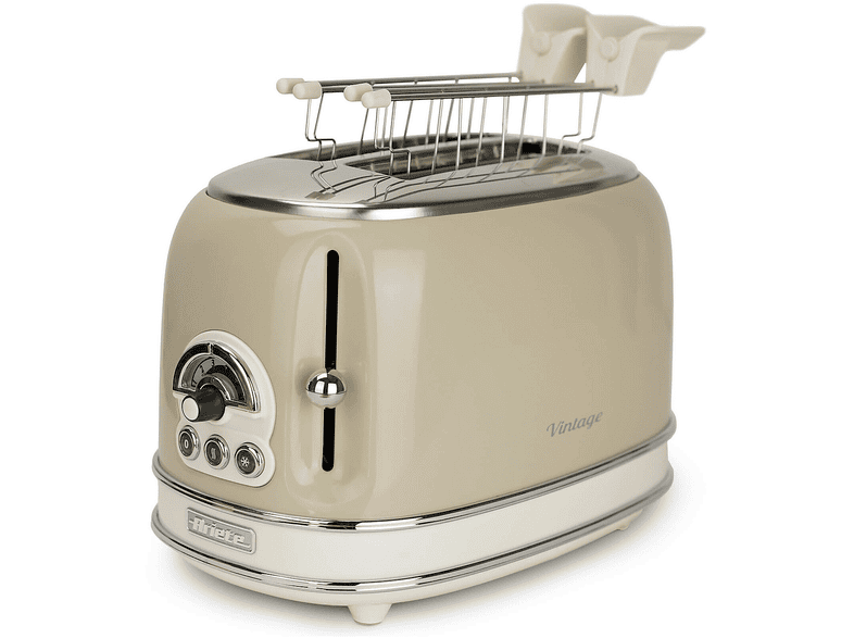 Tostapane ARIETE TOSTAPANE VINTAGE BEIGE, Potenza 810 W, Numero di fessure per tostare 2, Livelli tostatura 6 , Sistema sollevamento, Funzione scongelamento, Raccoglitore briciole, BEIGE