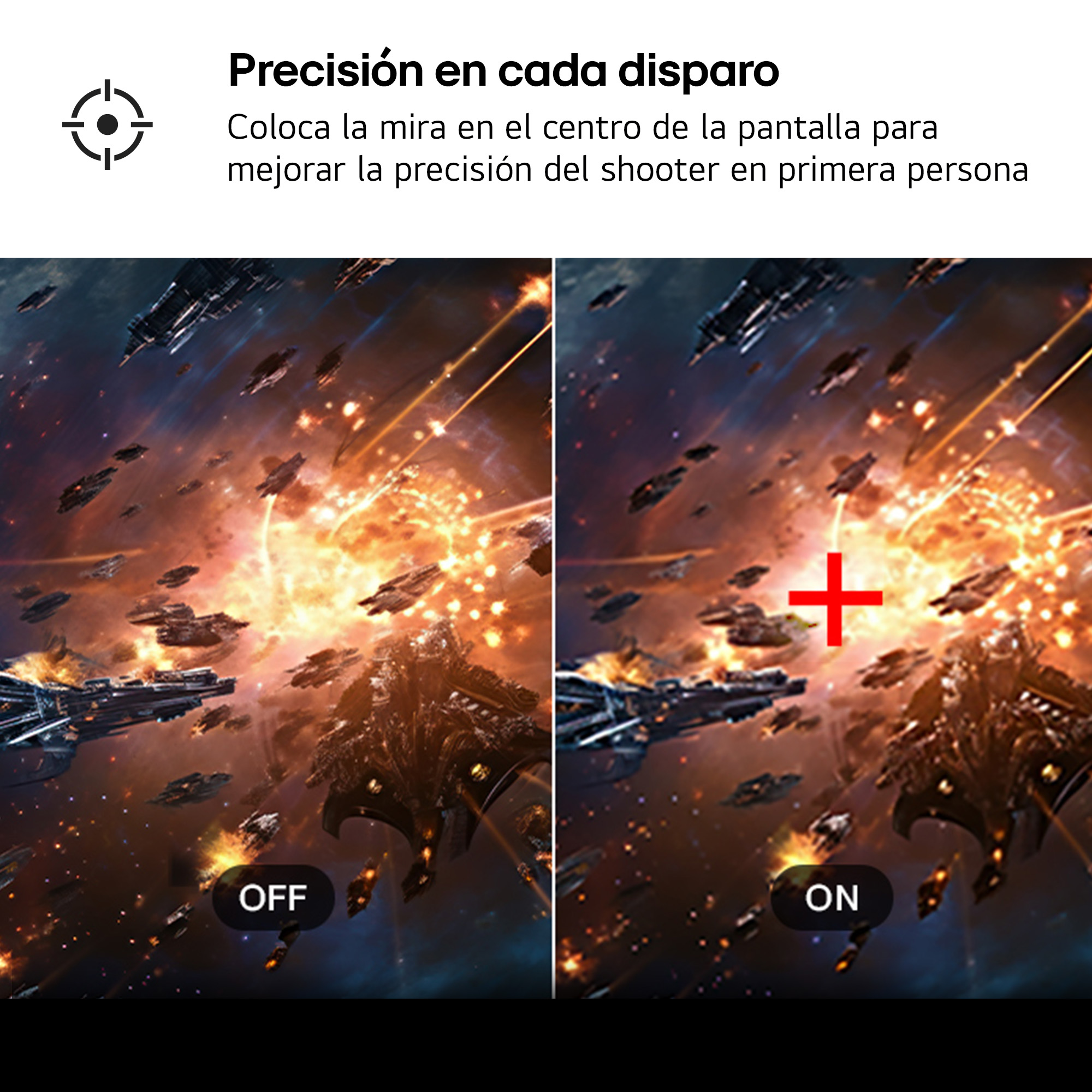 Comparación de un juego espacial con y sin retícula roja.