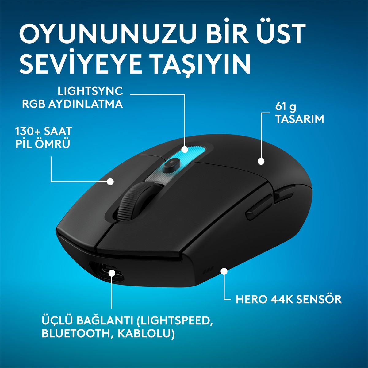 LOGITECH G305 X Superlight Lightspeed Kablosuz Oyuncu Mouse Siyah