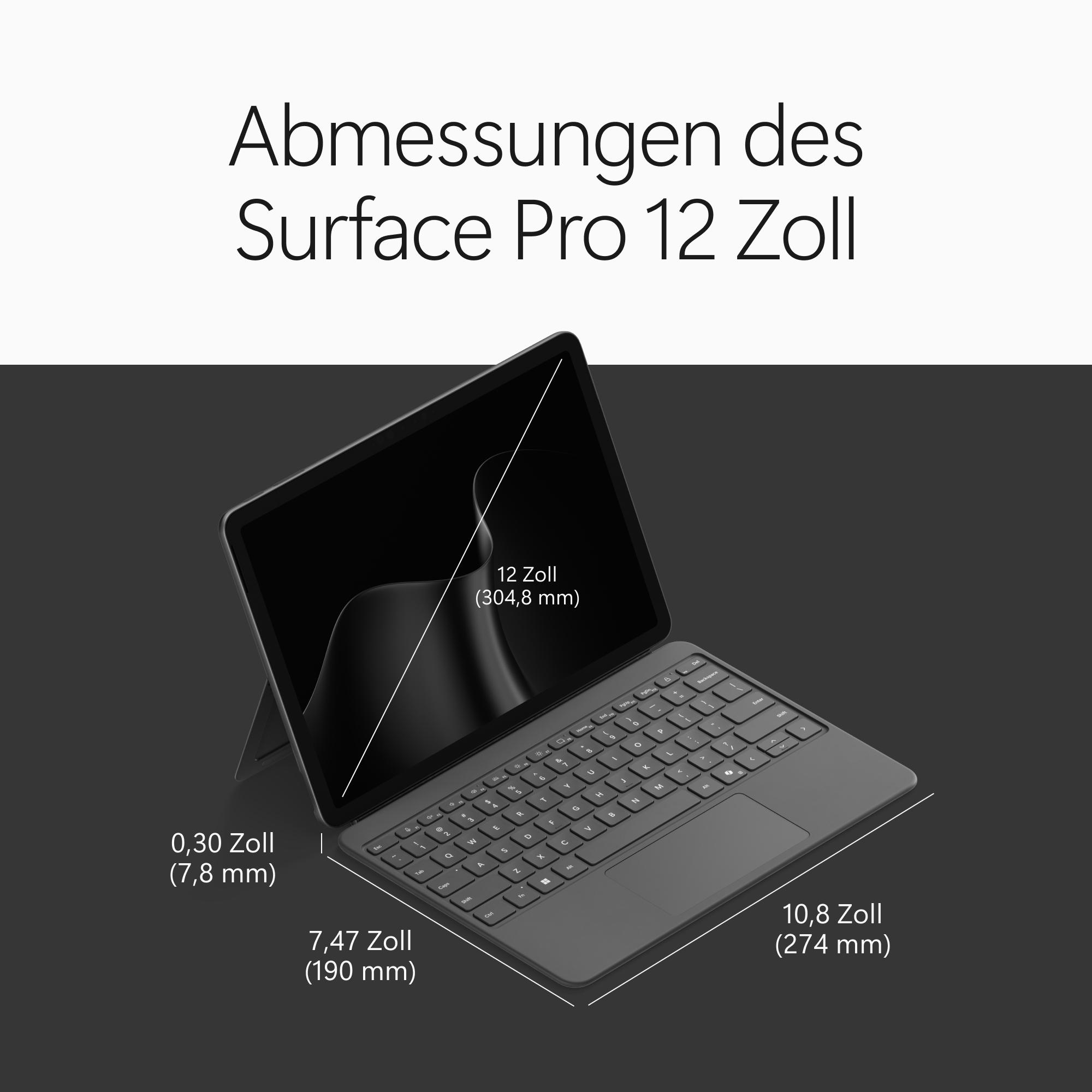MICROSOFT Surface Pro 12 Tablet Convertible, 12 Zoll, Qualcomm Snapdragon X2 Plus, 16 GB, 512 GB, Windows 11 Home, Adreno™ Onboard Graphics