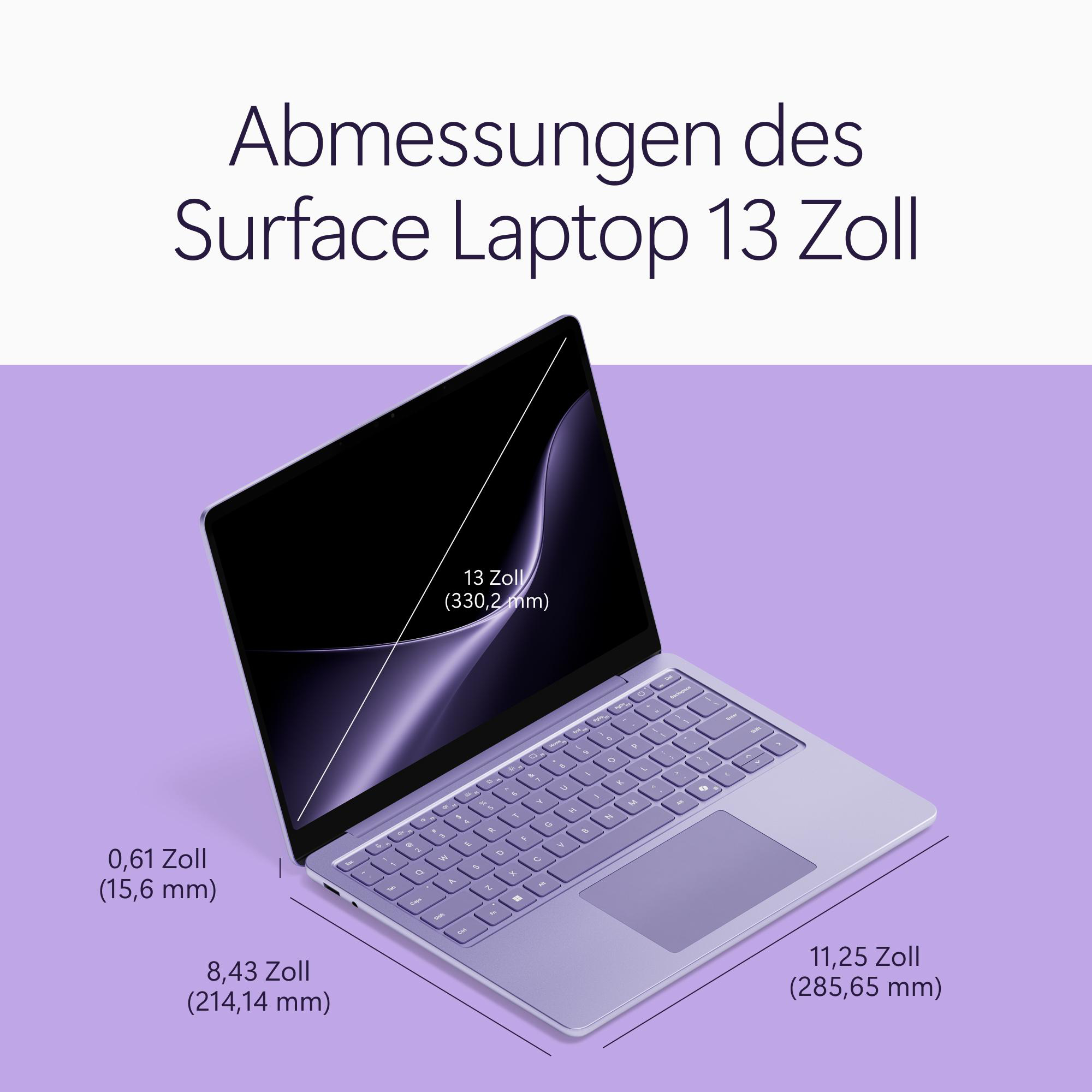 MICROSOFT Surface Laptop 13 Notebook, 13 Zoll, Qualcomm Snapdragon X2 Plus Prozessor, 16 GB, 512 GB, Windows 11 Home, Adreno™ Onboard Graphics