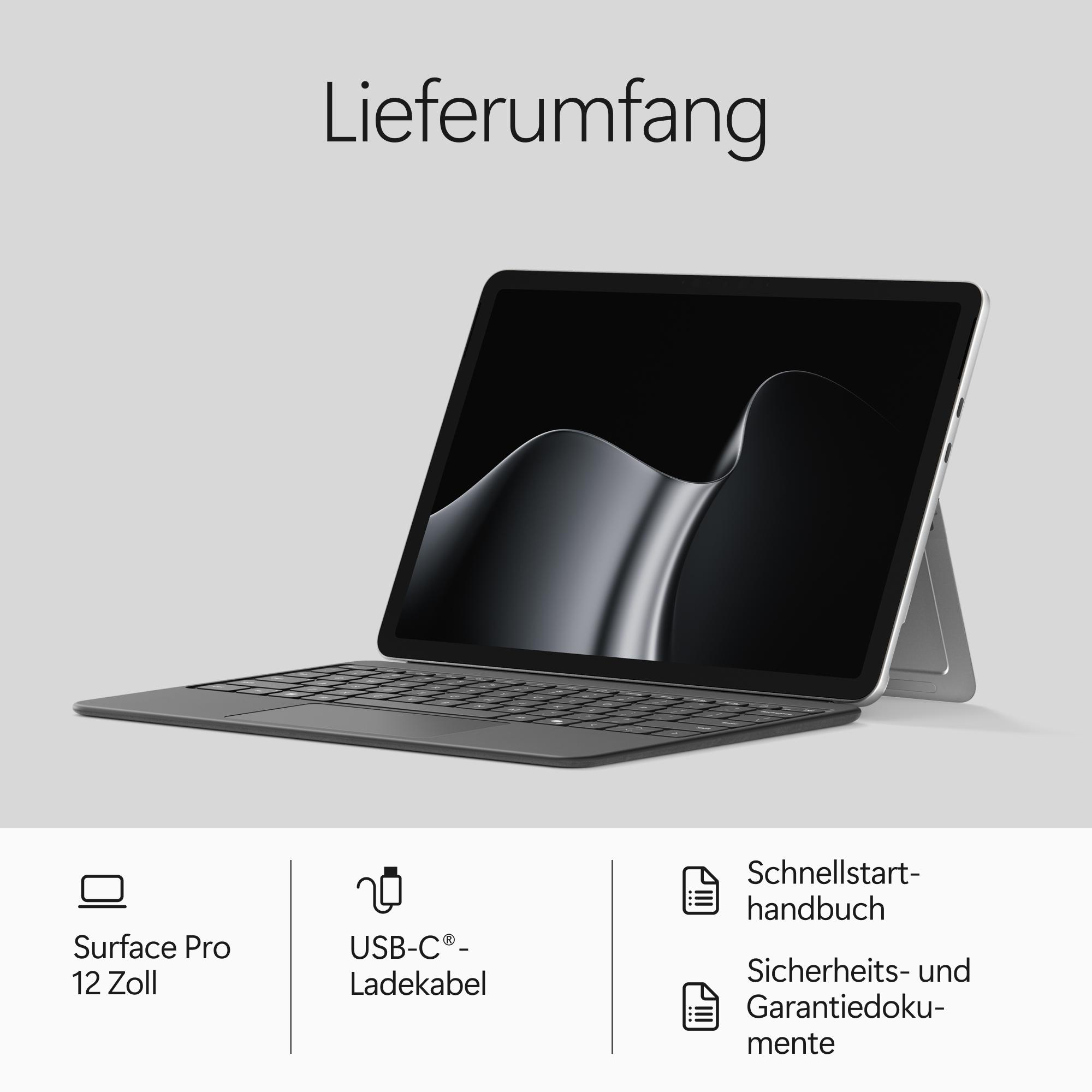 MICROSOFT Surface Pro 12 Tablet Convertible, 12 Zoll, Qualcomm Snapdragon X2 Plus, 16 GB, 256 GB, Windows 11 Home, Adreno™ Onboard Graphics