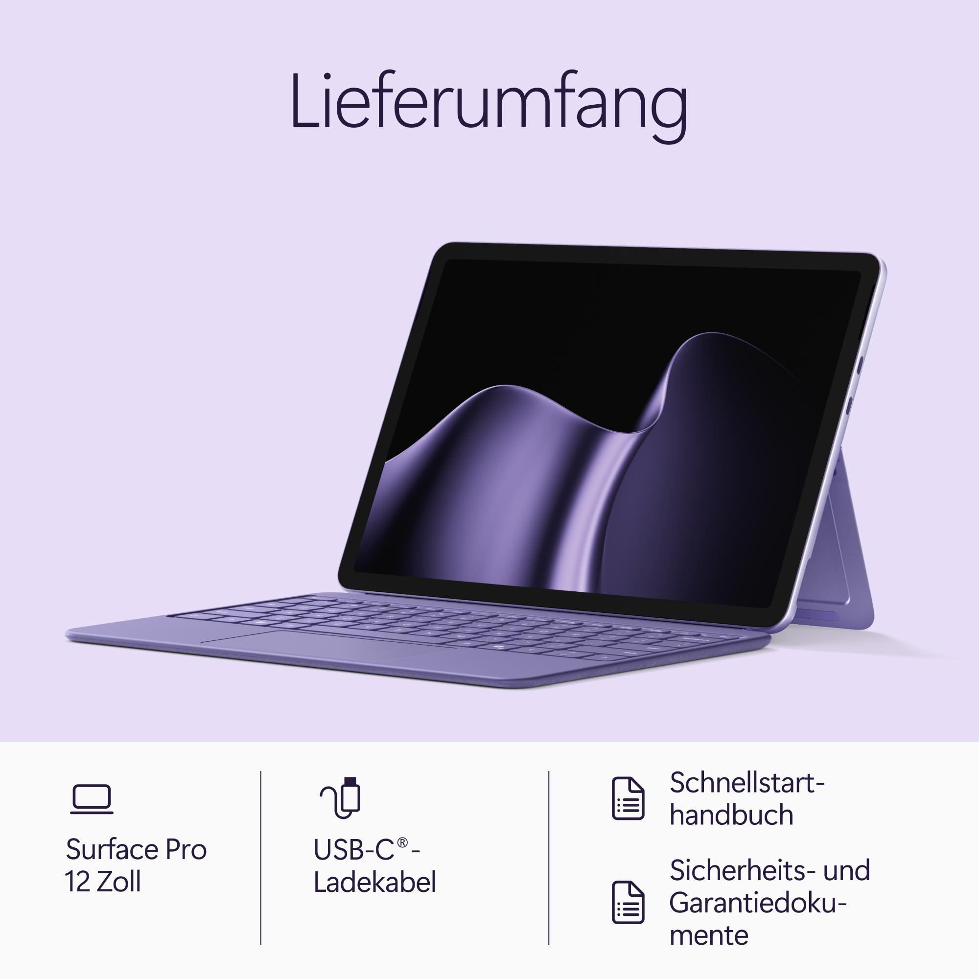 MICROSOFT Surface Pro 12 Tablet Convertible, 12 Zoll, Qualcomm Snapdragon X2 Plus, 16 GB, 256 GB, Windows 11 Home, Adreno™ Onboard Graphics