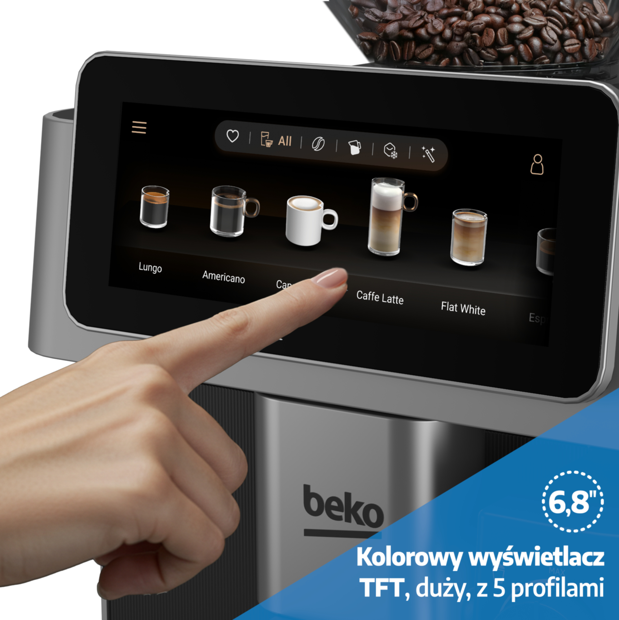 Ekspres ciśnieniowy BEKO CEG 8564 X Czarno-srebrny