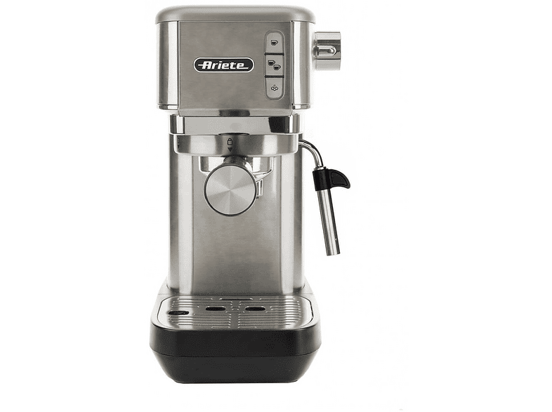 MACCHINA CAFFÉ ARIETE CAFFE ESPRESSO SLIM METAL, Compatibile con Macinato e Cialde, Pressione pompa 15 bar, Potenza 1300 W, Serbatoio acqua 1,1 l, Disattivazione automatica, METAL