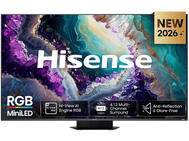 HISENSE 65UR9S, Smart TV RGB MiniLED 170Hz 65" 4K, Schermo Anti-Riflesso, 100% BT2020, Dolby Atmos 4.1.2 By Devialet, Vision IQ, VIDAA OS, USB-C, Native Game Mode, Wifi 6E, BT, lativù 4K