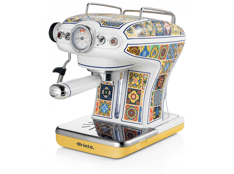 MACCHINA CAFFÈ ESPRESSO ARIETE POSITANO, Compatibile con Macinato e Cialde, Pressione pompa 15 bar, Potenza 850 W, Serbatoio acqua 0,9 l, MULTICOLORE