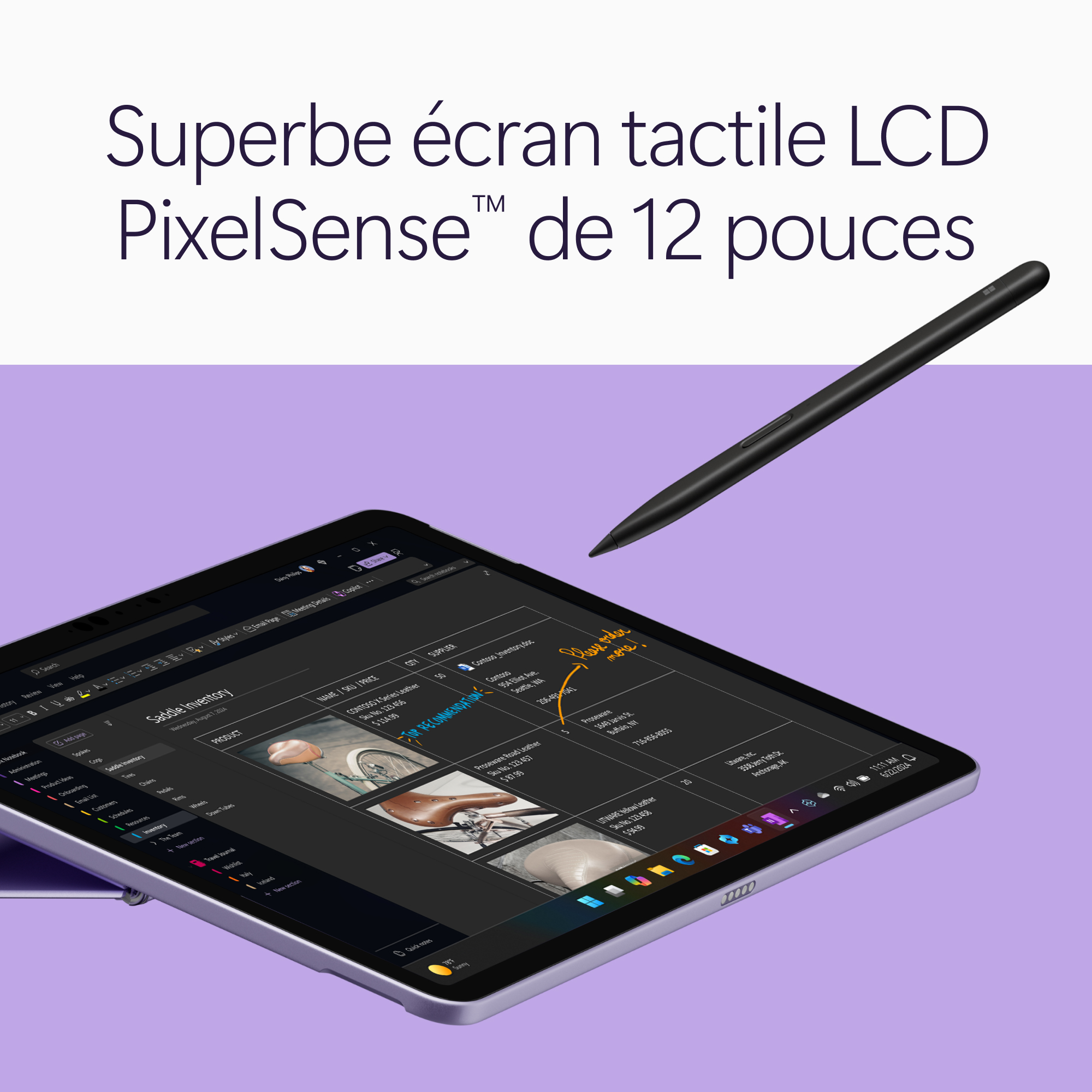 MICROSOFT Surface Pro, 12" LCD, Snapdragon® X2 Plus (6 cœurs), 16Go RAM, 256Go UFS, Violet, Windows 11 Home, Dernier modèle (2e édition)