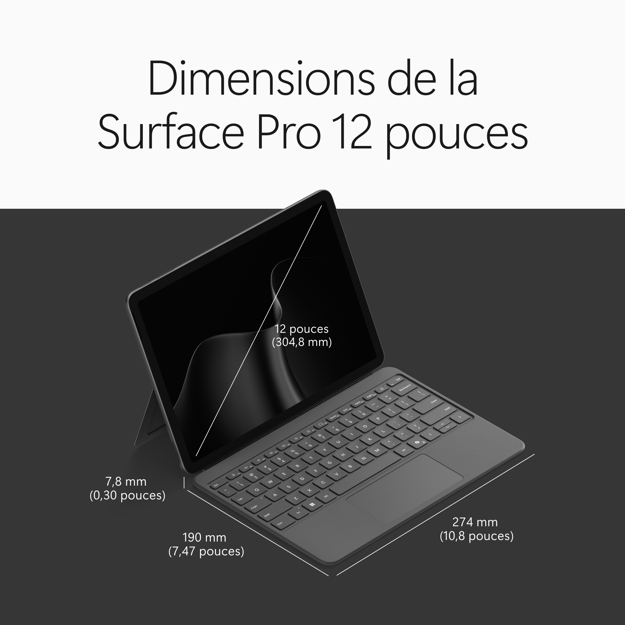 MICROSOFT Surface Pro, 12" LCD, Snapdragon® X2 Plus (6 cœurs), 16Go RAM, 512Go UFS, Noir, Windows 11 Home, Dernier modèle (2e édition)