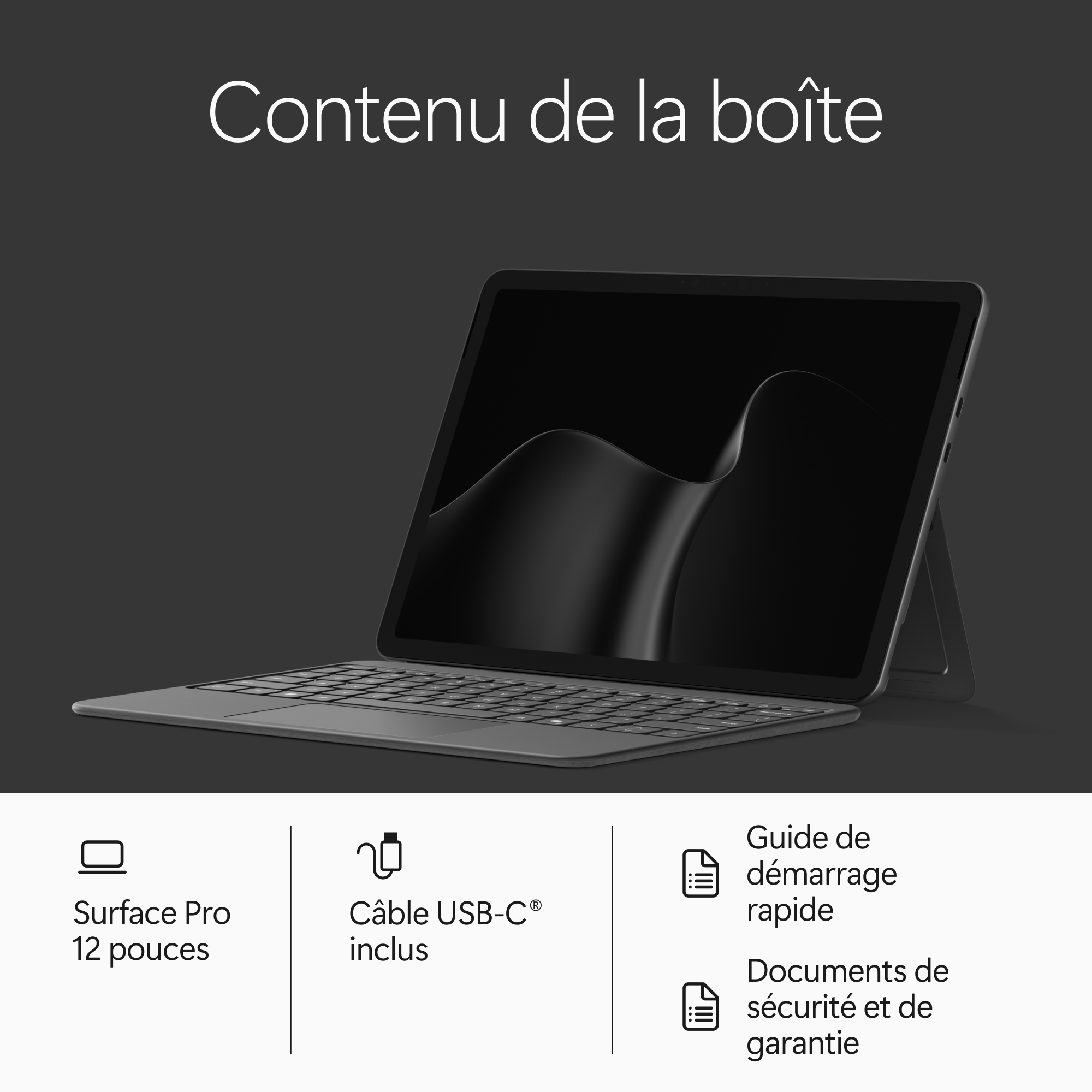 MICROSOFT Surface Pro, 12" LCD, Snapdragon® X2 Plus (6 cœurs), 16Go RAM, 512Go UFS, Noir, Windows 11 Home, Dernier modèle (2e édition)