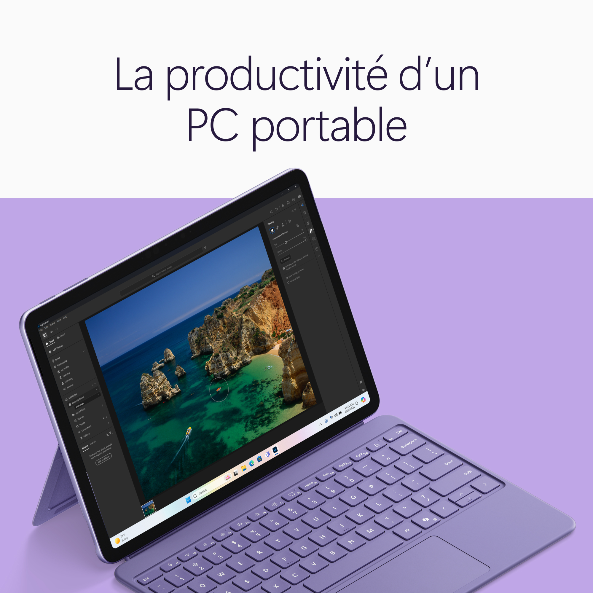 MICROSOFT Surface Pro, 12" LCD, Snapdragon® X2 Plus (6 cœurs), 16Go RAM, 512Go UFS, Violet, Windows 11 Home, Dernier modèle (2e édition)