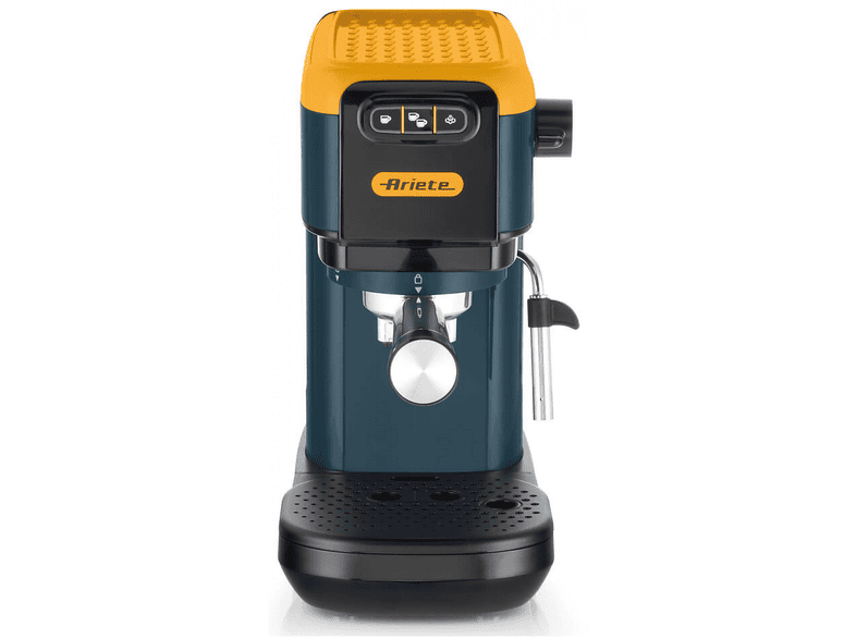 MACCHINA CAFFÉ ARIETE CAFFE' ESPRESSO, Compatibile con Macinato e Cialde, Pressione pompa 15 bar, Potenza 1300 W, Serbatoio acqua 1,1 l, Disattivazione automatica, Giallo