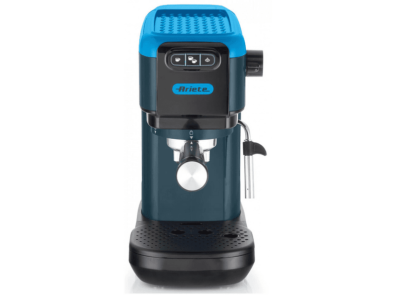 MACCHINA CAFFÈ ESPRESSO ARIETE CAFFE' ESPRESSO, Compatibile con Macinato e Cialde, Pressione pompa 15 bar, Potenza 1300 W, Serbatoio acqua 1,1 l, Disattivazione automatica, Celeste