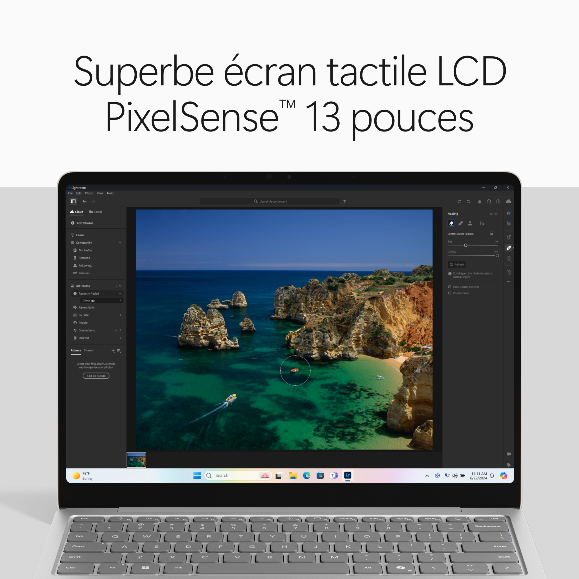 MICROSOFT Surface Laptop, 13" LCD, Snapdragon® X2 Plus (6 cœurs), 16Go RAM, 512Go UFS, Platine, Windows 11 Home, Dernier modèle (2e édition)