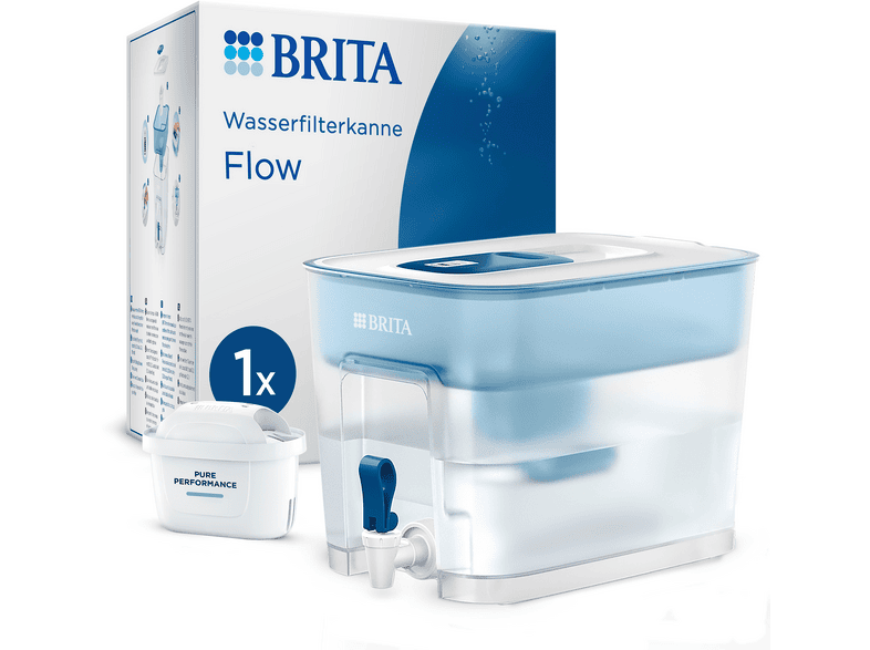 Brita 125356 Flow, Wasserfilter, 8.2 L, Weiß/Blau