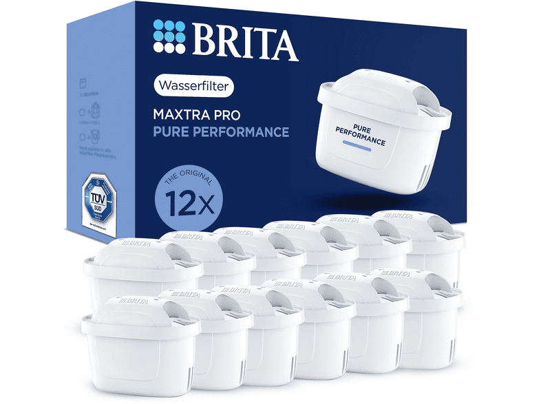 Brita 120597 Maxtra pro Pure Performance, 12er, Filterkartuschen, reicht bis zu 150 l oder 4 Wochen, Weiß