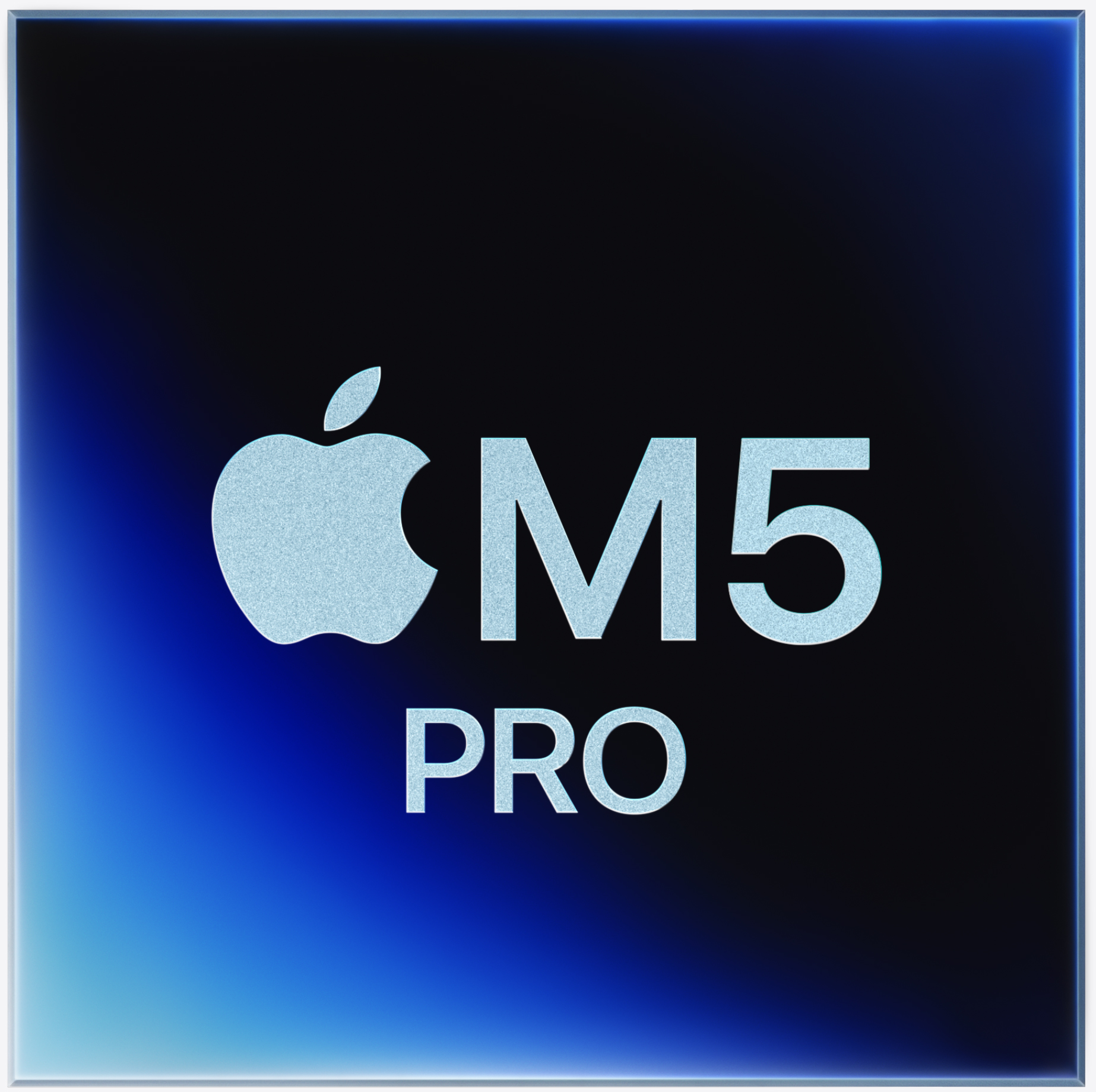 Kék grafika az Apple logóval és az M5 PRO felirattal.