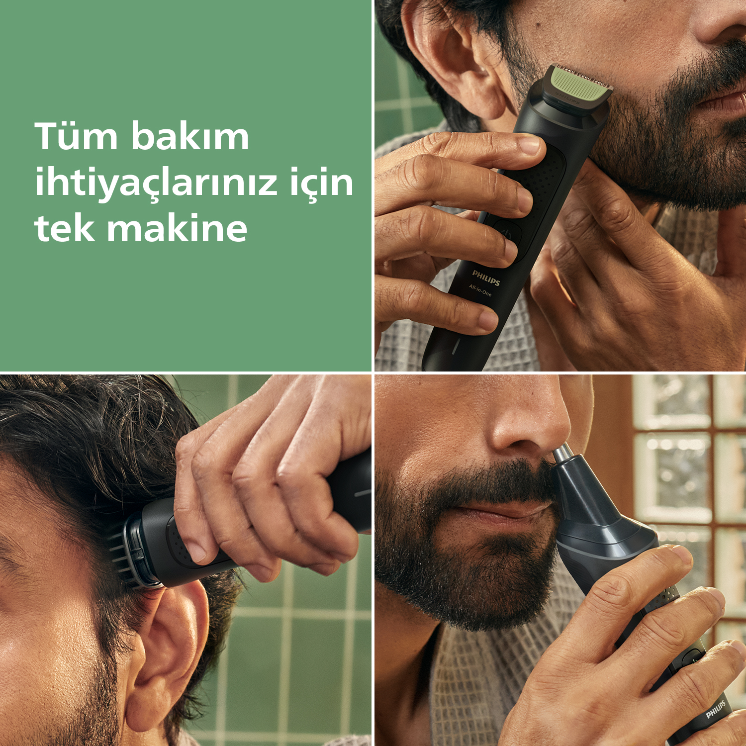 PHILIPS 3000 Serisi 7 in 1, Erkek Bakım Seti, Yüz&Saç Tıraş Makinesi, Cilt Dostu Bıçaklar, MG3930/15