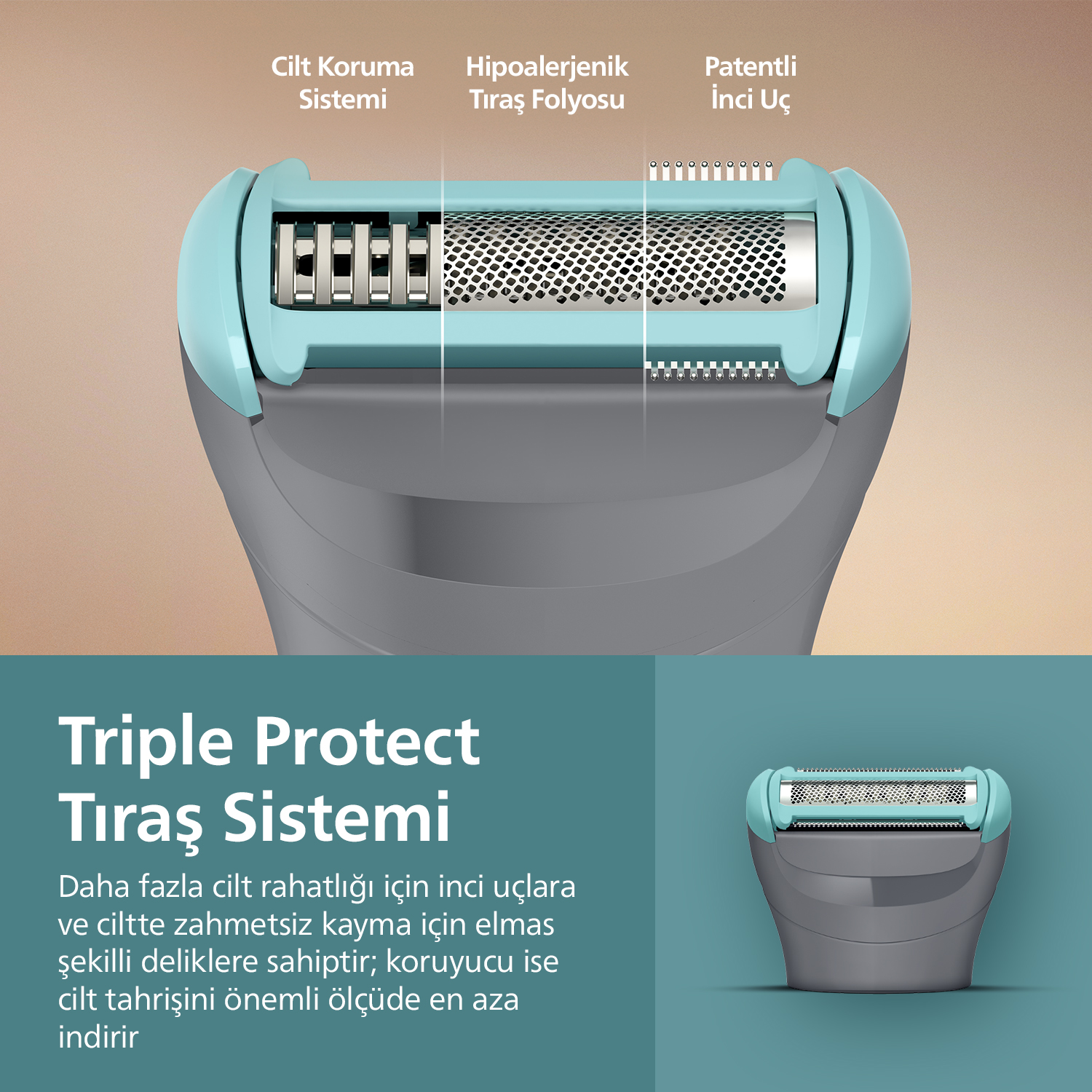 PHILIPS 3000 Serisi Vücut Tıraş Makinesi, 3'lü Cilt Koruma Sistemi, Islak&Kuru Kullanım, BG3480/15